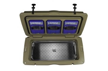 Image of AiriA Roto-Molded Cooler w/ Three 2 Degree Ice Bricks, Tan, 75 Quart, 250-014-125