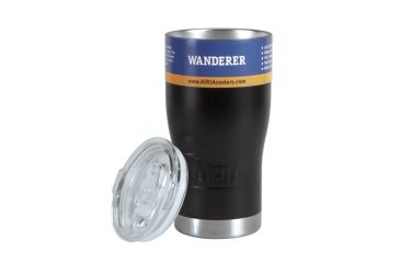 Image of AiriA Wanderer Stainless Steel Tumbler Travel Mug w/ Spill Proof Lid, Black / Stainless Steel, 20 oz 250-014-132