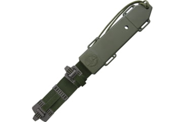 Image of Aitor Oso Negro Fixed Blade Knife, 12.13in Overall, 7.25in Black Powder Coated SS Clip Point Blade, OD Green Textured Polymer Handle, OD Green Nylon Belt Sheath, 16010GRNSHEATHGRNHANDL