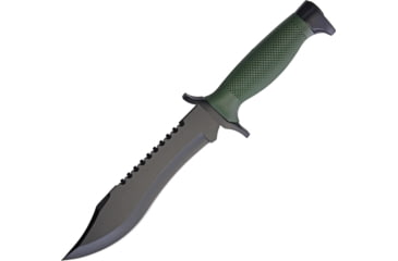 Image of Aitor Oso Negro Fixed Blade Knife, 12.13in Overall, 7.25in Black Powder Coated SS Clip Point Blade, OD Green Textured Polymer Handle, OD Green Nylon Belt Sheath, 16010GRNSHEATHGRNHANDL