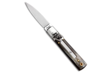 Image of AKC Classic 6 Automatic Folding Knife, 2.25in, Stainless Steel, Spear Point Blade, Horn, Brown Handle, Brown/Gray, 6.00 inch, BHQ-50889