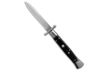 Image of Akc AKC Swinguard 10&quot; Automatic Italian Bayonet Stiletto Knife Ebony 4&quot; Satin, Black/Wood, Stainless Steel, adult, BHQ-200754