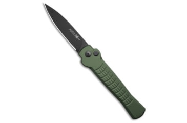 Image of AKC X-Treme Ace1 Side Opener Automatic Folding Knife, 3.67in, AUS-8, Spear Point Blade, Aluminum, Green Handle, Green/Black, 8.59 inch, BHQ-213885