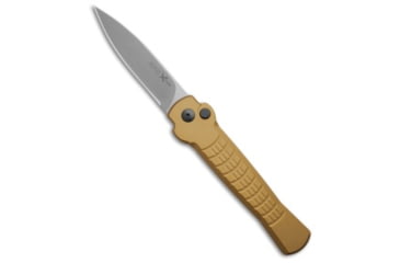 Image of AKC X-Treme Ace1 Side Opener Automatic Folding Knife, 3.67in, AUS-8, Spear Point Blade, Aluminum, Tan Handle, Tan/Gray, 8.59 inch, BHQ-213948