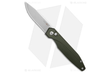 Image of AKC X-Treme Dandy Automatic Folding Knife, 3.25in, D2, Drop Point Blade, Aluminum, Green Handle, SW, Green/Gray, 7.85 inch, BHQ-174570
