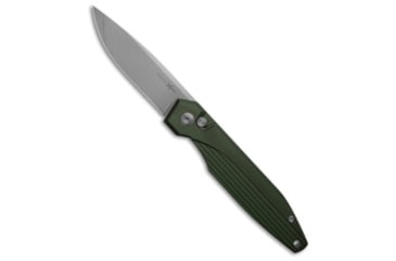 Image of AKC X-Treme Dandy Automatic Folding Knife, 3.25in, D2, Drop Point Blade, Aluminum, Green Handle, Stonewash, Green/Gray, 7.85 inch, BHQ-211591