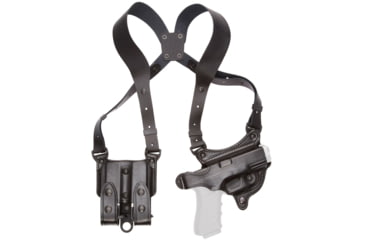 Image of Aker Leather 107 FlatSider XR7 Shoulder Holster, Right, SIG Sauer P239, Plain, Black, H107BPR-SS239