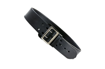 Image of Aker Leather Sam Browne Duty Belt, 34 in, Nickel Buckle, Plain, Black, B01-BP-34-B