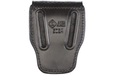 Image of Aker Leather Model 508A ASP Handcuff Case, Small, Chrome Snap, Plain, Black, A508A-BP-CH
