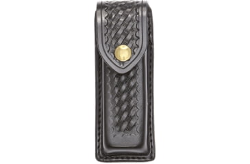 Image of Aker Leather Model 511 Single Magazine Pouch, Medium, Double Stack, Smith &amp; Wesson, .45 Caliber, Chrome Snap, Basketweave, Black, A511-BW-4-CH