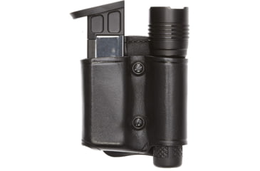 Image of Aker Leather Model 517 D.M.S. Night Fighter Combo Mag And Light Case, Medium, Double Stack, Right, 9mm Luger/.40 Caliber, Plain, Black, A517BPR-3