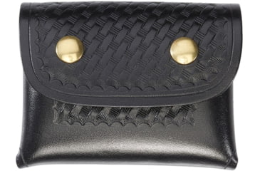 Image of Aker Leather Model 586 Surgical Glove Pouch, Black Snap, Small, Basketweave, Black, A586-BW-BK