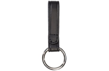 Image of Aker Leather Baton Ring, No Snap, Chrome Ring, Small, Plain, Black, A550-BP-NS-CH