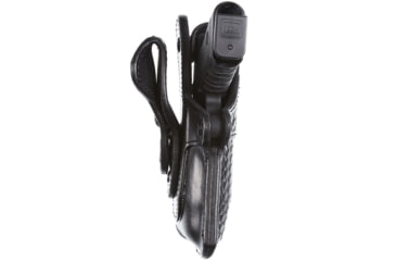 Image of Aker Leather Model 114 Nightguard Tactical Light Low Ride Duty Holster, M&amp;P 9/40/2.0, SureFire X300U, Left, Basketweave, Black, H114BWL-MP40X3