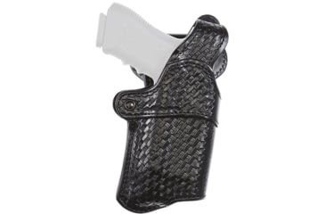 Image of Aker Leather Model 114 Nightguard Tactical Light Low Ride Duty Holster, M&amp;P 9/40/2.0, SureFire X300U, Left, Basketweave, Black, H114BWL-MP40X3