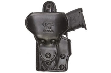 Image of Aker Leather Model 164 Sentinel Low Ride Lined Holster, Glock 17/22/31, Left, Plain, Black, H164BPL-GL1722