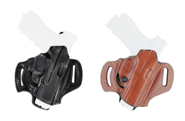 Image of Aker Leather Model 168a Flatsider Xr13 Strapless Open Top Holsters, Black, Tan