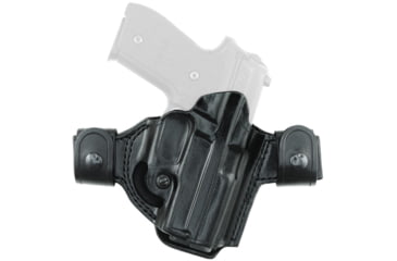 Image of Aker Leather Model 171A Flatsider Patriot XR21 Strapless Open Top Holster, Beretta 92F, Left, Plain, Black, H171ABPL-BE92F