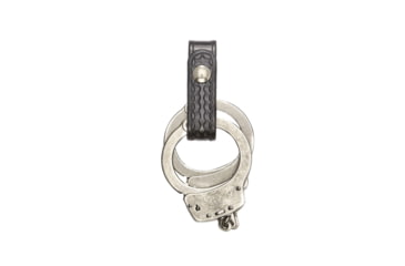 Image of Aker Leather Model 504 1inch Wide Handcuff Strap, Basketweave, Black, A504-BW