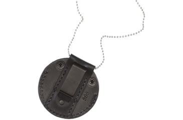 Image of Aker Leather Model 599 Neck Star Badge Holders, Small, Plain, Black, A599-BP