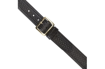 Image of Aker Leather Model B08 1.50inch Garrison Belts, 44 in, Brass Snap, Basketweave, Black, B08-BW-44-BR