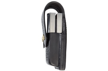 Image of Aker Leather Quad Magazine Pouch, Medium, Single Stack, Colt, .45 Caliber, Chrome Snap, Basketweave, Black, A510D-BW-1-CH