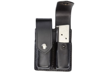 Image of Aker Leather Quad Magazine Pouch, Medium, Single Stack, Colt, .45 Caliber, Chrome Snap, Plain, Black, A510D-BP-1-CH