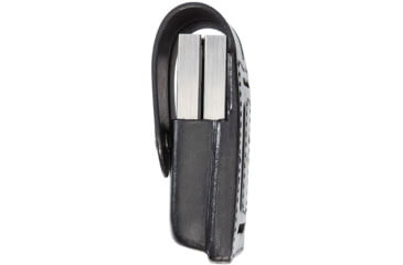 Image of Aker Leather Quad Magazine Pouch, Medium, Single Stack, Colt, .45 Caliber, Chrome Snap, Plain, Black, A510D-BP-1-CH