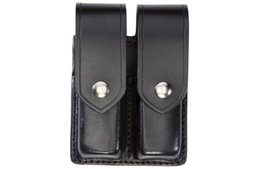 Image of Aker Leather Quad Magazine Pouch, Medium, Single Stack, Colt, .45 Caliber, Chrome Snap, Plain, Black, A510D-BP-1-CH