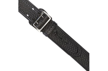 Image of Aker Leather Sam Browne Duty Belt, 36 in, Chrome Buckle, Basketweave, Black, B01-BW-36-CH