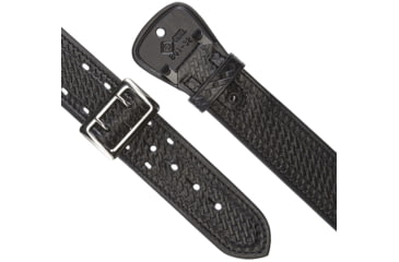 Image of Aker Leather Sam Browne Duty Belt, 36 in, Chrome Buckle, Basketweave, Black, B01-BW-36-CH