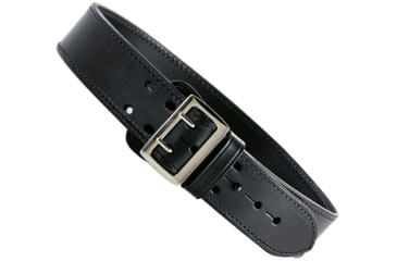 Image of Aker Leather Sam Browne Duty Belt, 40 in, Chrome Buckle, Plain, Black, B01-BP-40-CH