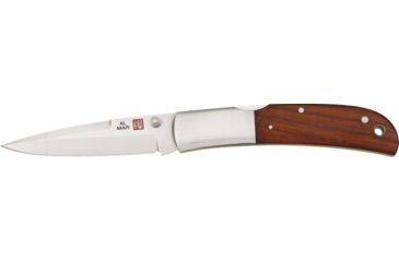 Image of Al Mar Knives Falcon Brown Cocobolo Knife, Wood Handle, False edge blade. AM1003CT