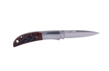 Image of Al Mar Knives Honey Jigged Bone Series Folding Knife, 2.5 in TALON Blade, Traditional, Leather Slip Pouch, Honey Brown, Small, AMK7002