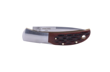 Image of Al Mar Knives Honey Jigged Bone Series Folding Knife, 2.5 in TALON Blade, Traditional, Leather Slip Pouch, Honey Brown, Small, AMK7002
