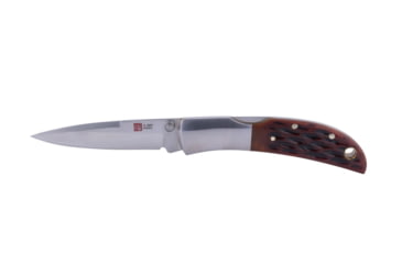 Image of Al Mar Knives Honey Jigged Bone Series Folding Knife, 2.5 in TALON Blade, Traditional, Leather Slip Pouch, Honey Brown, Small, AMK7002