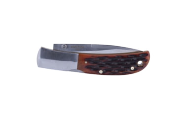 Image of Al Mar Knives Honey Jigged Bone Series Folding Knife, 3.15 in TALON BLADE Traditional, Leather Slip Pouch, Honey Brown, Medium, AMK7004, EDEMO1