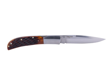Image of Al Mar Knives Honey Jigged Bone Series Folding Knife, 4.0 in TALON Blade, Traditional, Leather Slip Pouch, Honey Brown, Large, AMK7006