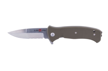 Image of Al Mar Knives Mini S.E.R.E. 2020 OD Green Series Folding Knife, Spring Assist, 8Cr, 3 in, Combo, OD Green, AMK2209