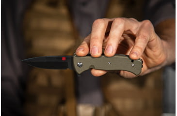 Image of Al Mar Knives Mini S.E.R.E. 2020 OD Green Series Folding Knife,Spring Assist, 8Cr, 3 in, Traditional, OD Green, AMK2208