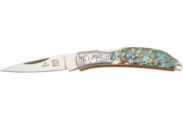 Image of Al Mar Knives Osprey Engraved Abalone Fold Knife, Engraved Abalone Hanlde AME1001AB