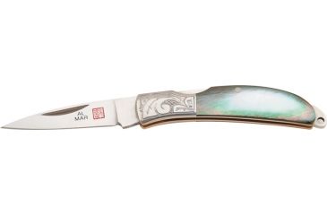 Image of Al Mar Knives Osprey Engraved Pearl Fold Knife, Engraved Pearl Black Handle AME1001BP