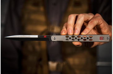 Image of Al Mar Knives Quicksilver Ceramic Ball Bearing Folding Knife, D2, 5 in, Traditional Talon, TC4 Handle, Silver, AMK4046