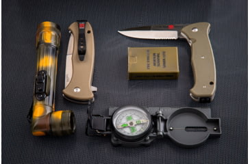Image of Al Mar Knives S.E.R.E. 2020 Coyote Series Folding Knife, Spring Assist, 8Cr, 3.6 in, Combo, Coyote, AMK2215