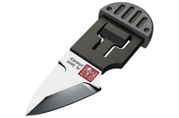 Image of Al Mar Knives Stinger Keyring Knife Black, 1.25 satin finish D2 tool steel blade, Black polymer handle with gray TPR overmold, AMK1001GYBK-BL