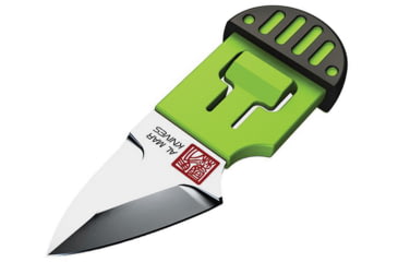 Image of Al Mar Knives Stinger Keyring Knife Green, 1.25 satin finish D2 tool steel blade, Green polymer handle with black TPR overmold, AMK1001BKG-BL