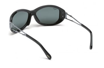 Image of Maui Jim Alana Sunglasses w/ Gloss Black with Silver Frame and Neutral Grey Lenses - 215-17, Back View