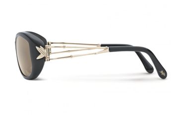 Image of Maui Jim Alana Sunglasses w/ Gloss Black w/ Gold Frame and HCL Bronze Lenses - H215-16, Side View