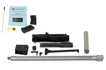 Image of Alexander Arms AR15 Stripped Rifle Upper, .17 HMR, 18 in Barrel, Blowback, 1-9 Twist, 1/2x28 Thread, A2 Flash hider, Black, KIT-17