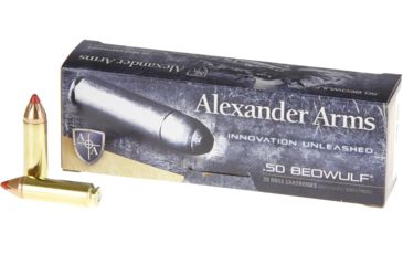 Image of Alexander Arms Loaded, .50 Beowulf, 300 Grain, Hornady FTX, Centerfire Rifle Ammo, Box of 20, A-B300FTXBOX